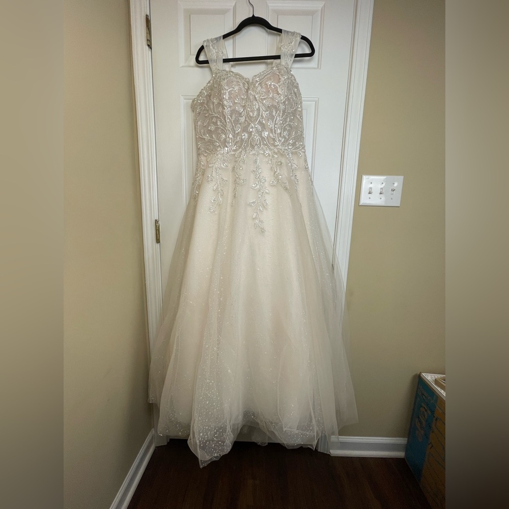 Maggie Sottero Artemis Ivory and Blush A-Line Wedding Gown